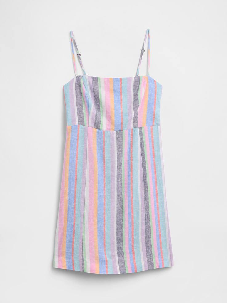 Image number 6 showing, Linen-Blend Squareneck Mini Dress
