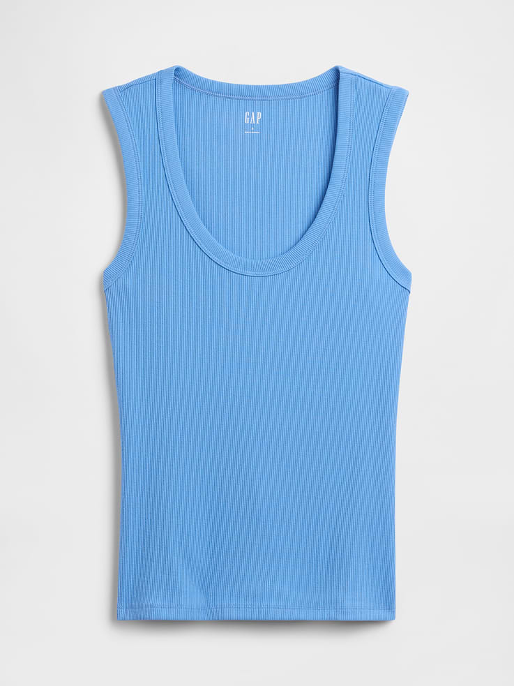 Image 5 of 5, Ribbed Scoopneck Tank Top