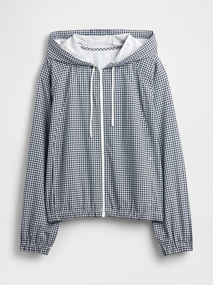 Image number 6 showing, GapFit Tech Gingham Windbreaker
