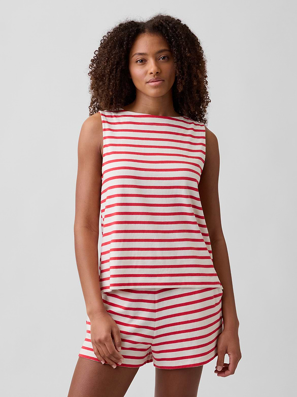 Stripe Boatneck Top