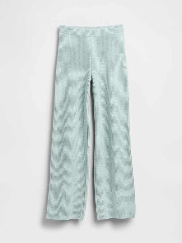 CashSoft Shaker-Stitch Sweater Pants
