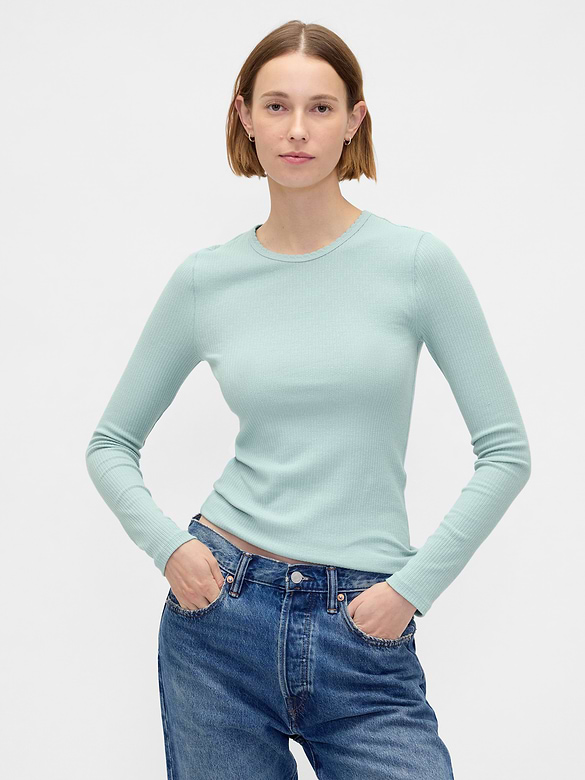 Pointelle Rib T-Shirt