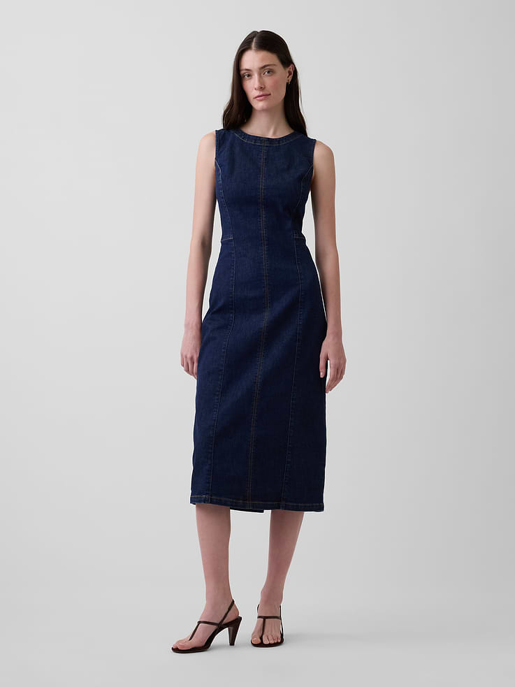 Image number 1 showing, Denim Bodycon Midi Dress