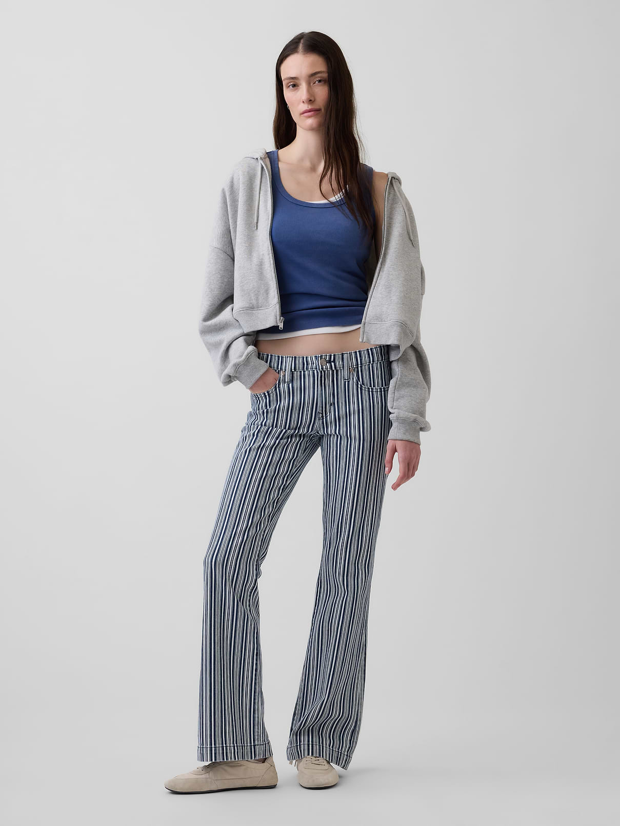 Low Rise Long & Lean Stripe Jeans