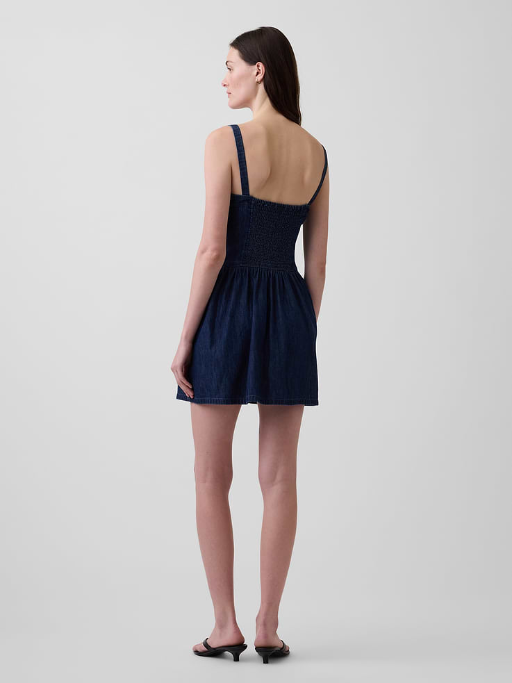 Image number 2 showing, Denim Drop-Waist Mini Dress