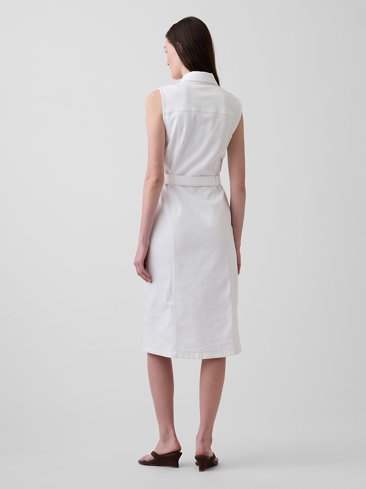 Image number 2 showing, Denim Tie-Belt Midi Dress