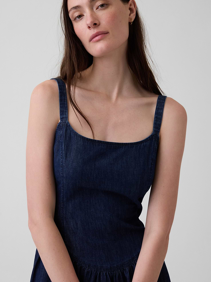 Image number 4 showing, Denim Drop-Waist Mini Dress