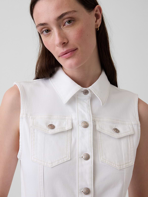 Denim Tie-Belt Midi Dress
