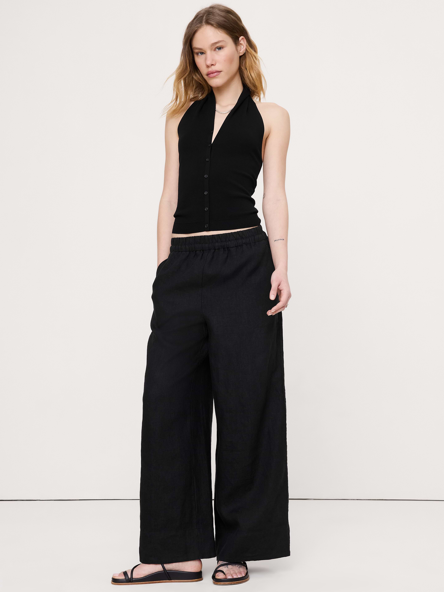 Image number 3 showing, Sculpted Button-Front Halter Top