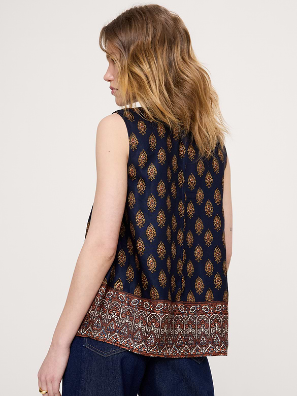 Viscose-Linen Scoop-Neck Tank
