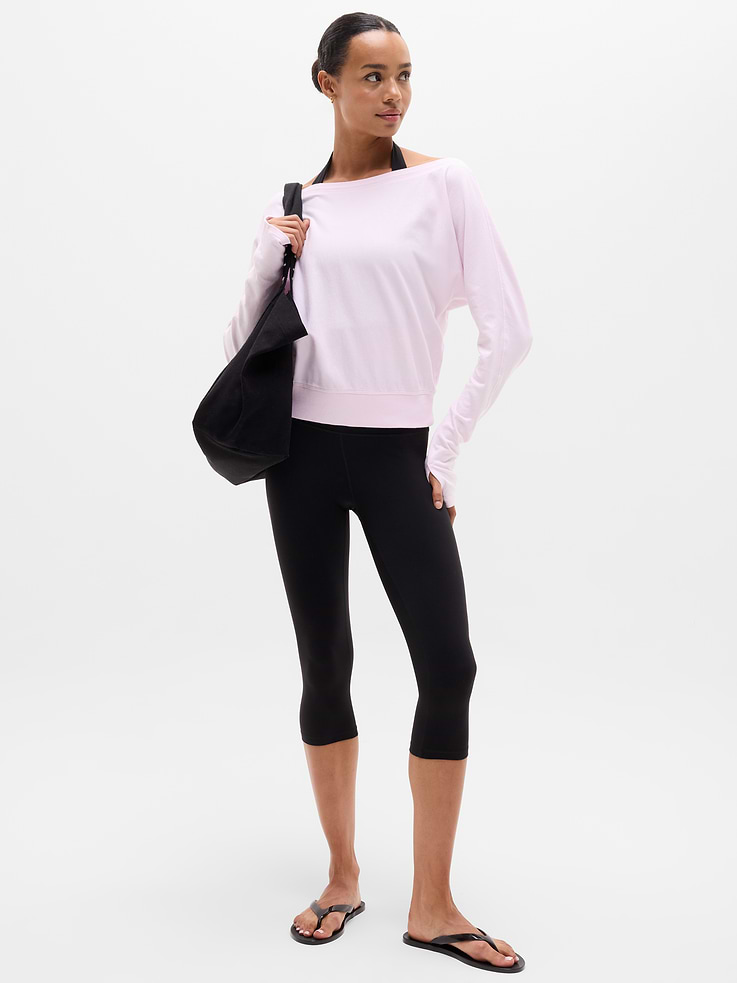Image number 2 showing, Airy Cotton Terry Boat Neck Sweatshirt