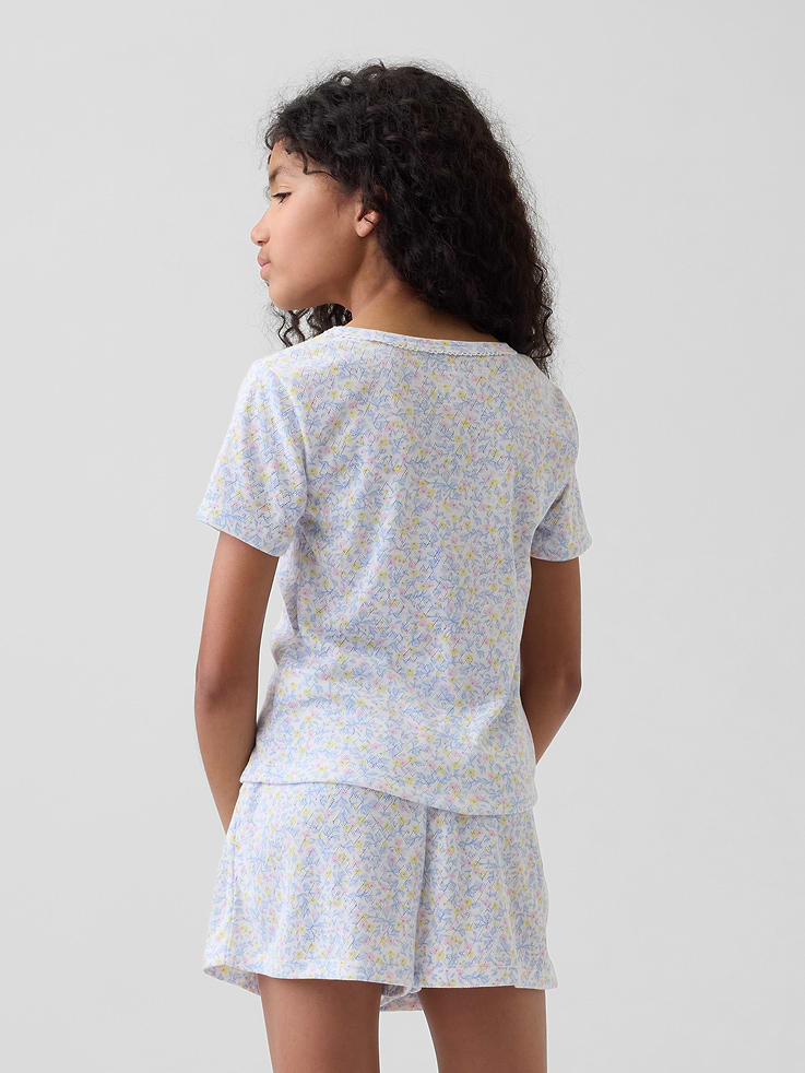 Image number 3 showing, Kids Recycled Pointelle PJ Shorts