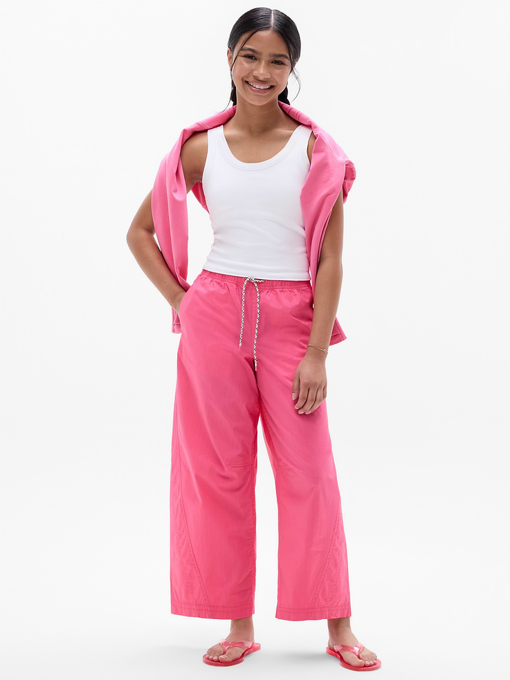 Image number 2 showing, Athleta Girl Woven Wide Leg Crop Pant