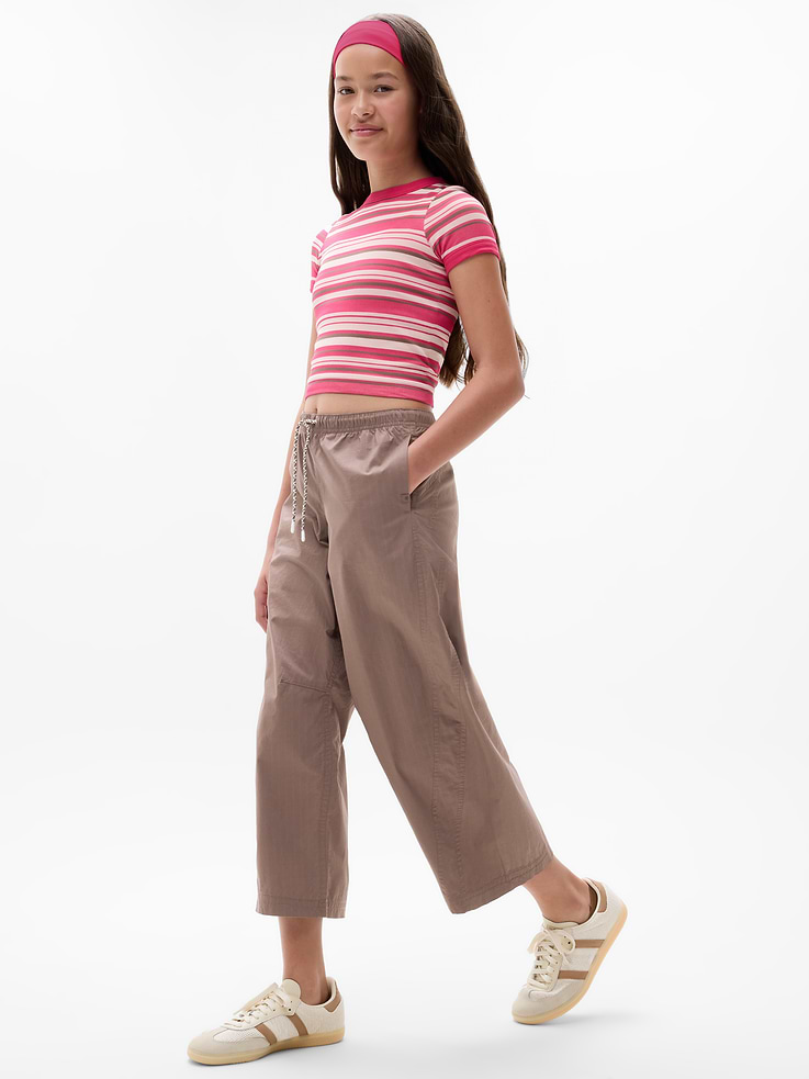 Image number 2 showing, Athleta Girl Woven Wide Leg Crop Pant