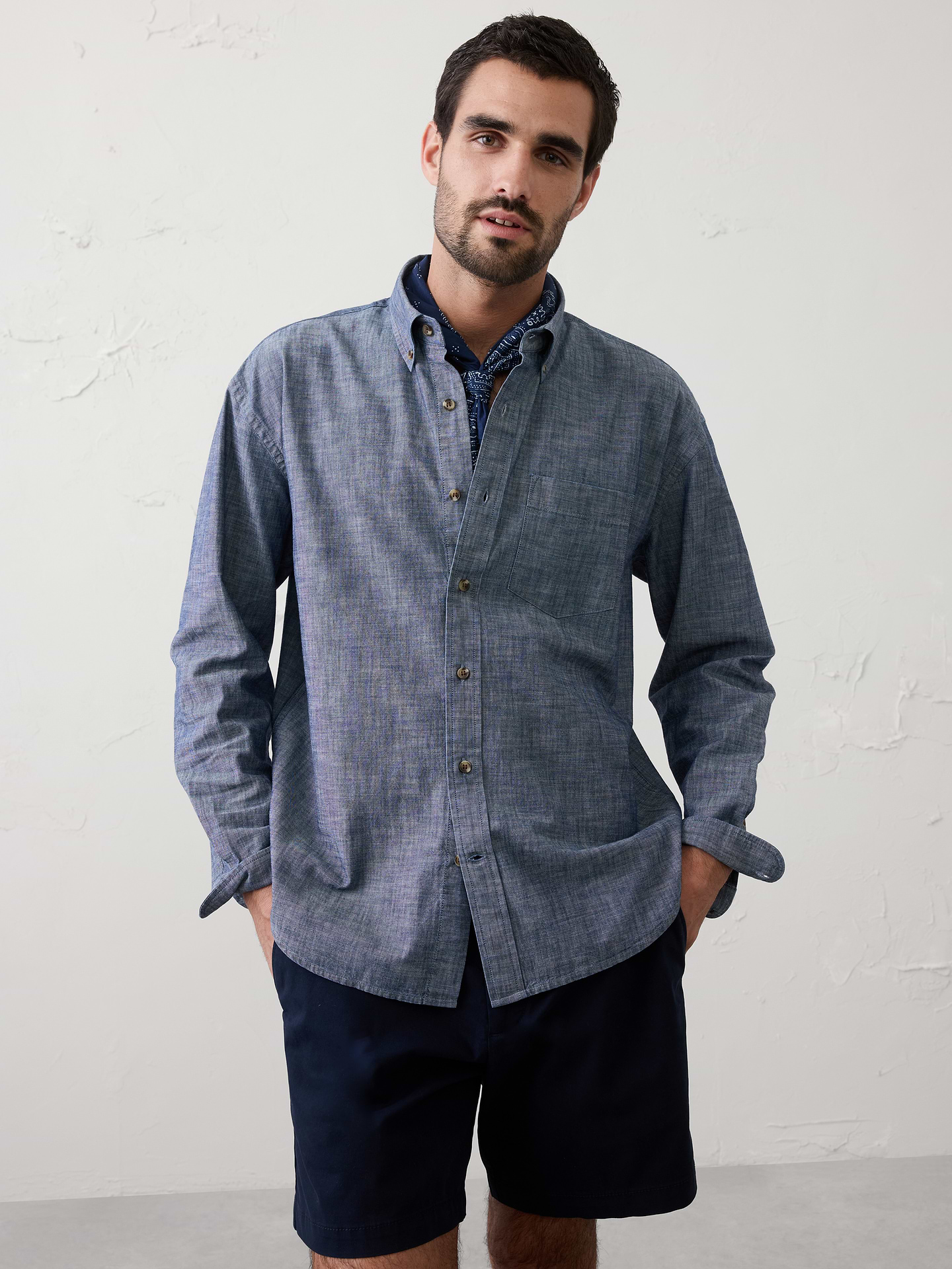 Image number 1 showing, Relaxed-Fit Softwash Cotton Shirt
