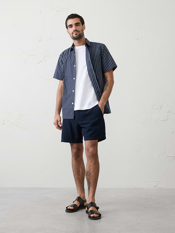 Relaxed-Fit Striped Poplin Shirt