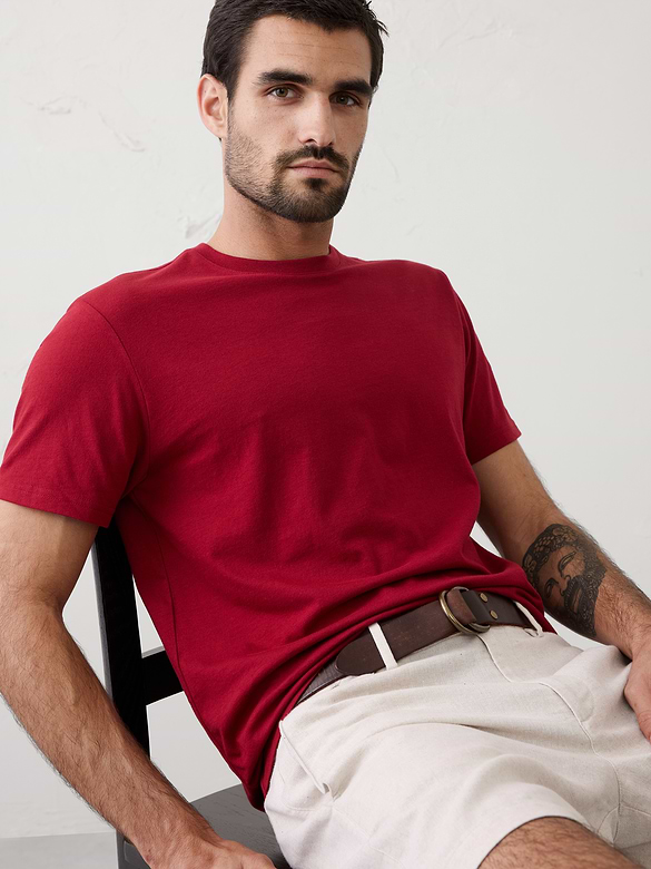 Standard-Fit Premium Wash Crew-Neck T-Shirt