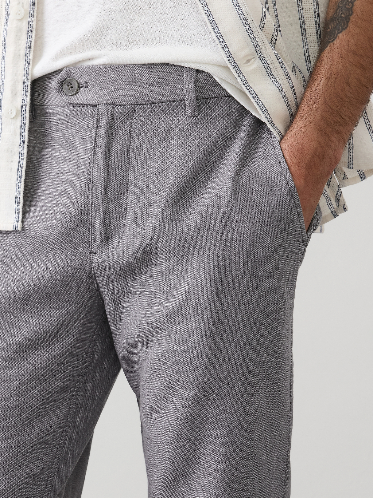 Slim-Straight Linen-Blend Trouser | Banana Republic Factory