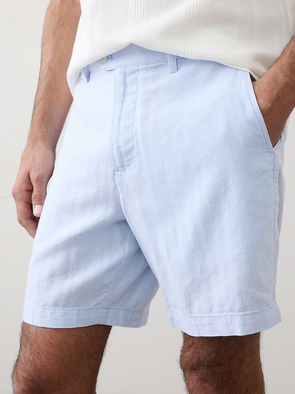 Standard-Fit 7" Linen-Blend Short