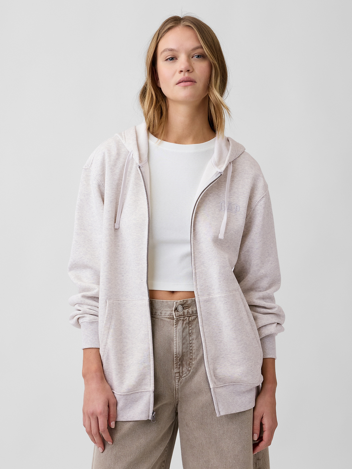 Adult Relaxed Gap Logo Zip Hoodie | Gap Factory