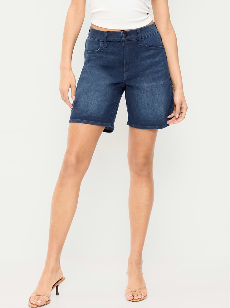 L'image numéro 2 présente Short Wow en denim à taille haute, entrejambe de 7 cm