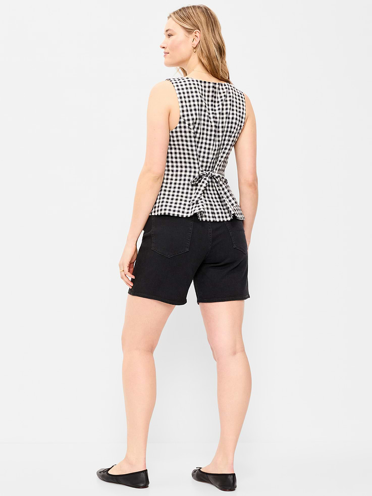 Image number 6 showing, High-Waisted Wow Jean Shorts -- 7-inch inseam