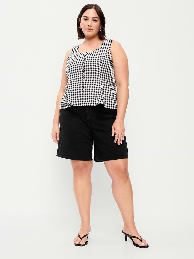 Image number 7 showing, High-Waisted Wow Jean Shorts -- 9-inch inseam