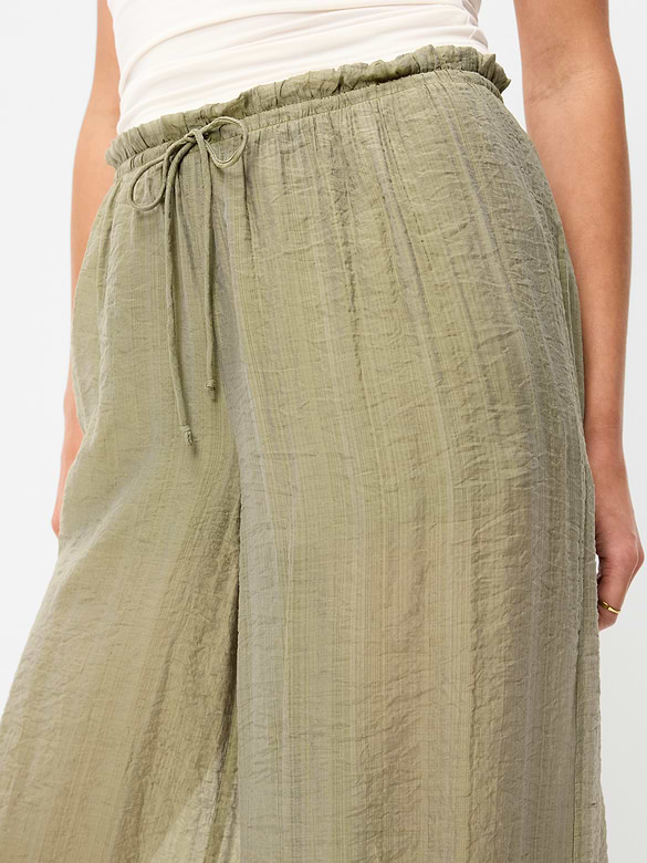 High-Waisted Sheer Chiffon Harem Pants