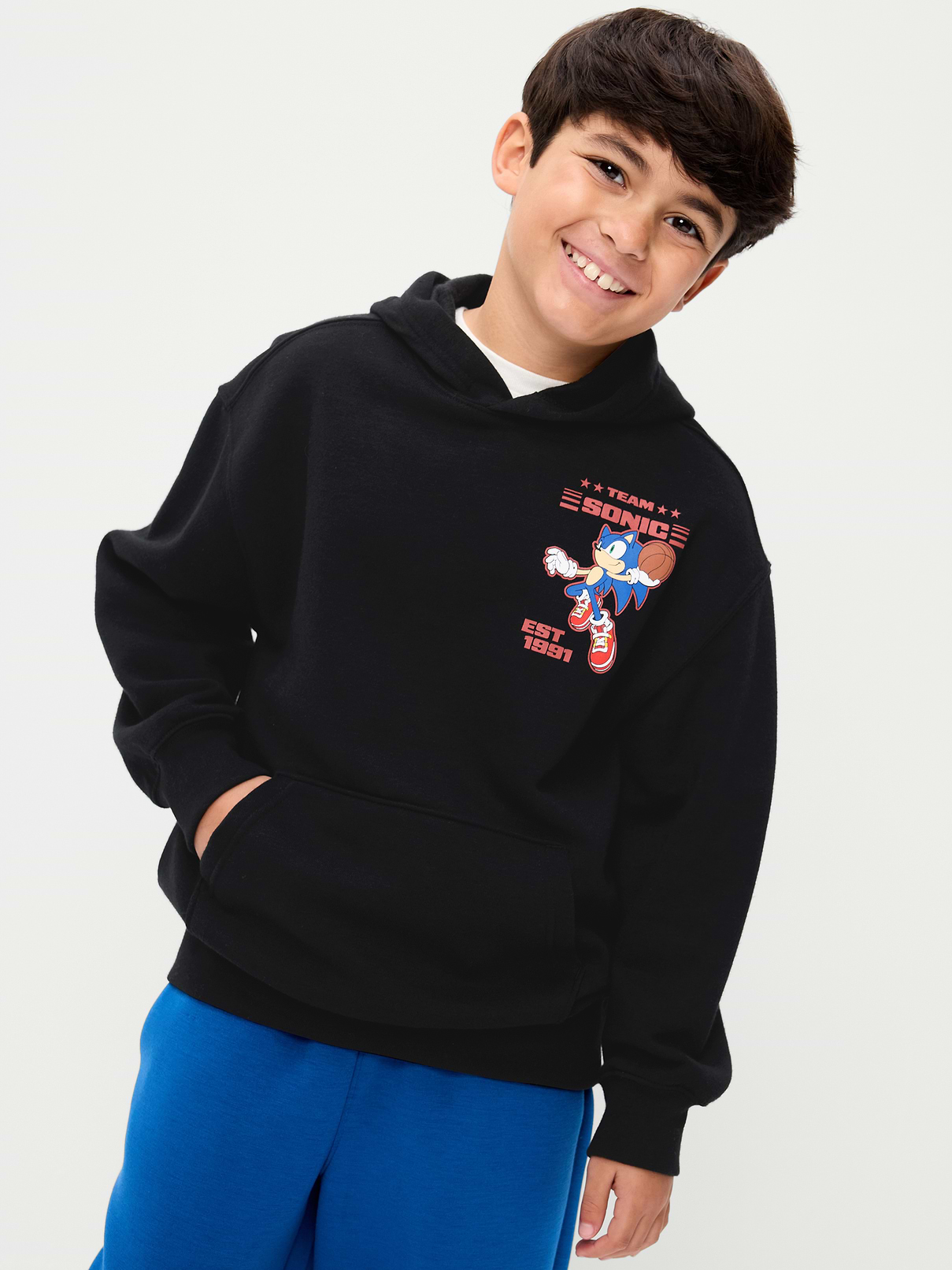 Image number 1 showing, Sonic The Hedgehog™ Oversized Gender-Neutral Pullover Hoodie for Kids