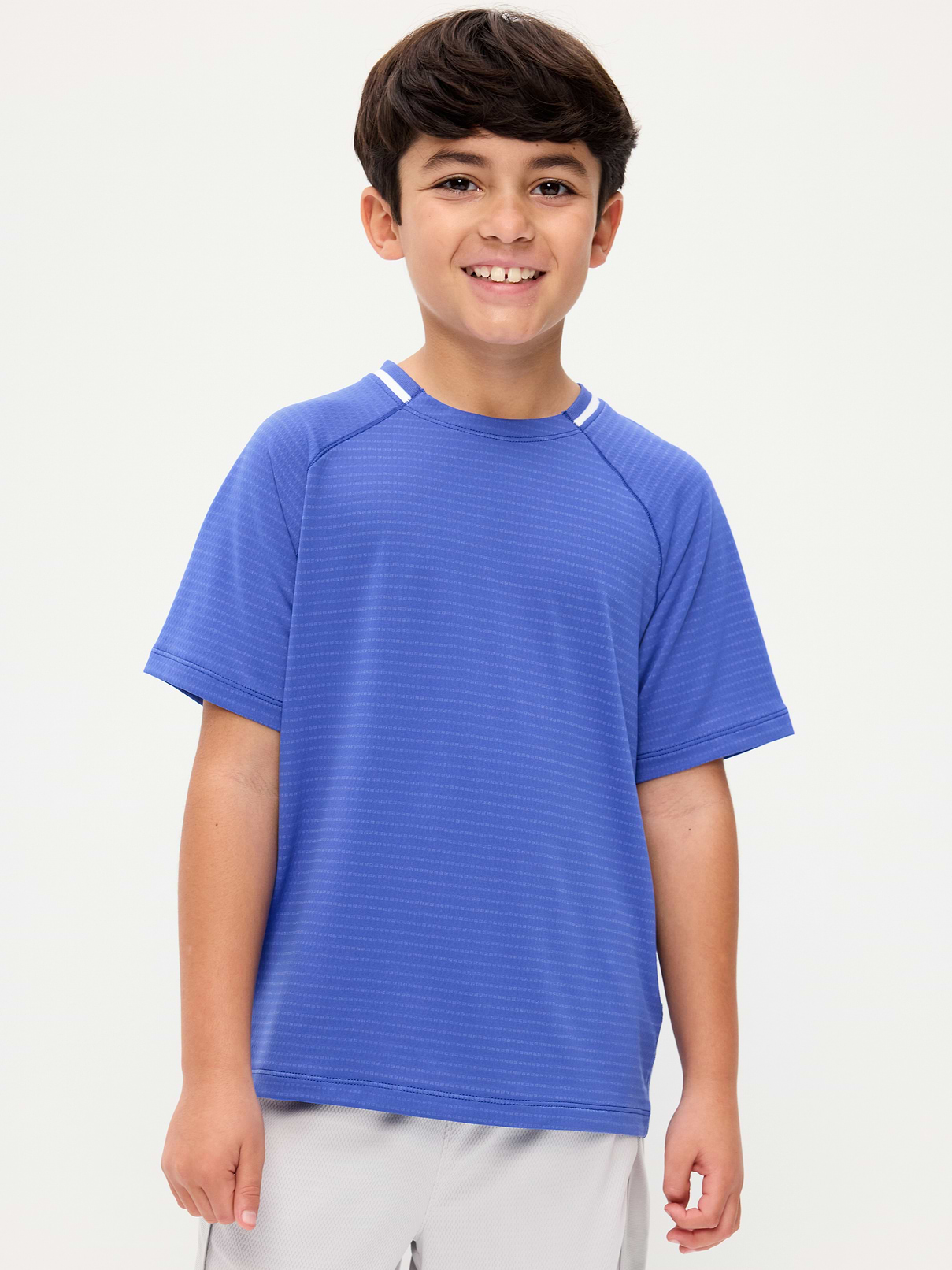 Image number 1 showing, Short-Sleeve Textured Mesh Performance T-Shirt for Boys