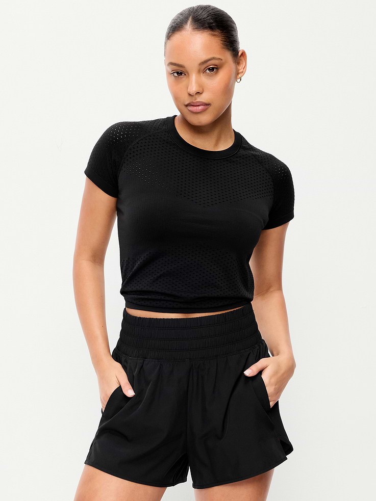 Image number 1 showing, Seamless Textured Cropped T-Shirt