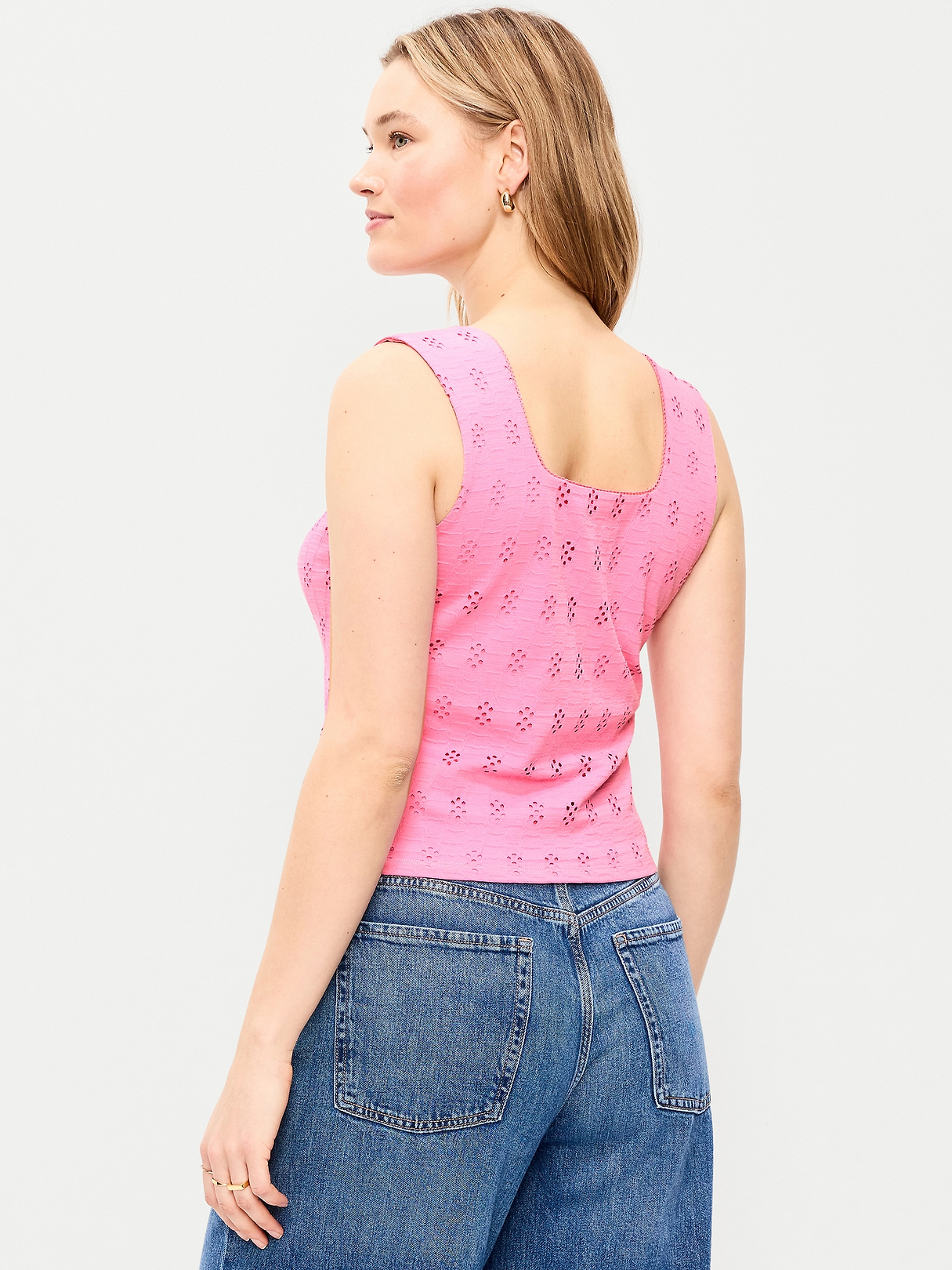 Seamed-Bodice Eyelet Tank Top | Old Navy