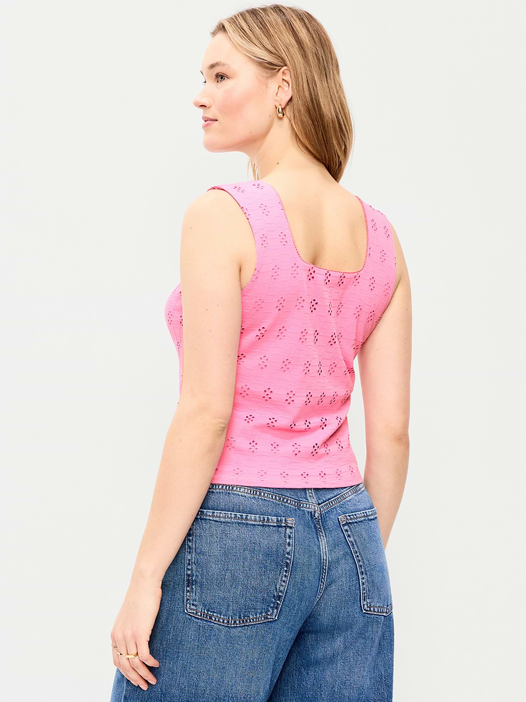 L'image numéro 7 présente Camisole à broderie anglaise à corsage cousu
