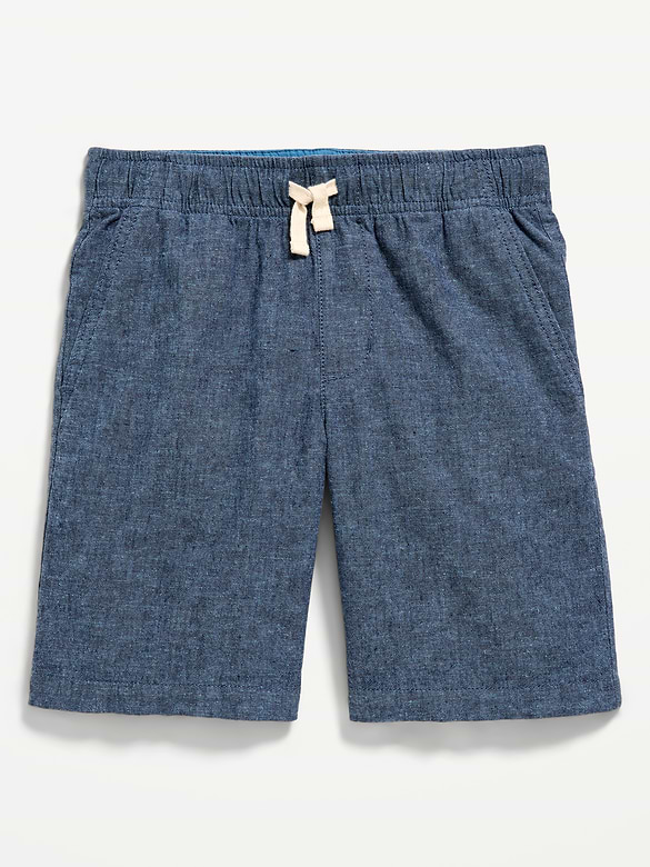 Knee Length Linen-Blend Dock Shorts for Boys