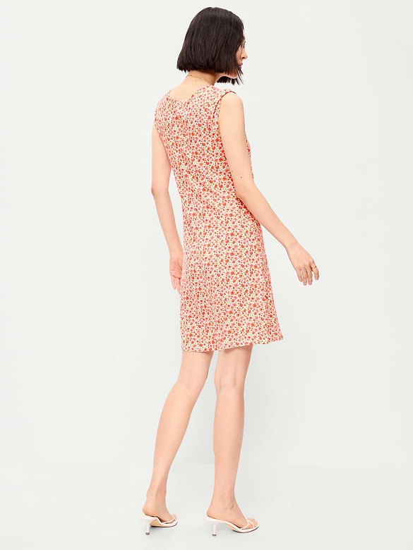 Short-Sleeve Scoop-Neck Mini Dress