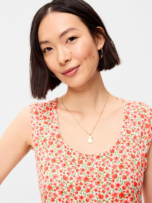 Short-Sleeve Scoop-Neck Mini Dress