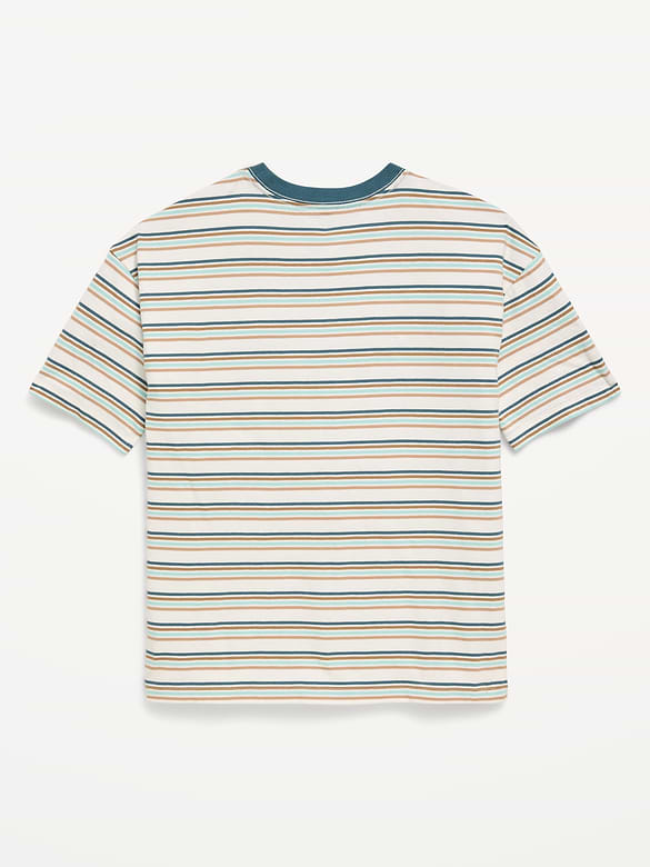 Oversized Short-Sleeve Striped T-Shirt for Boys
