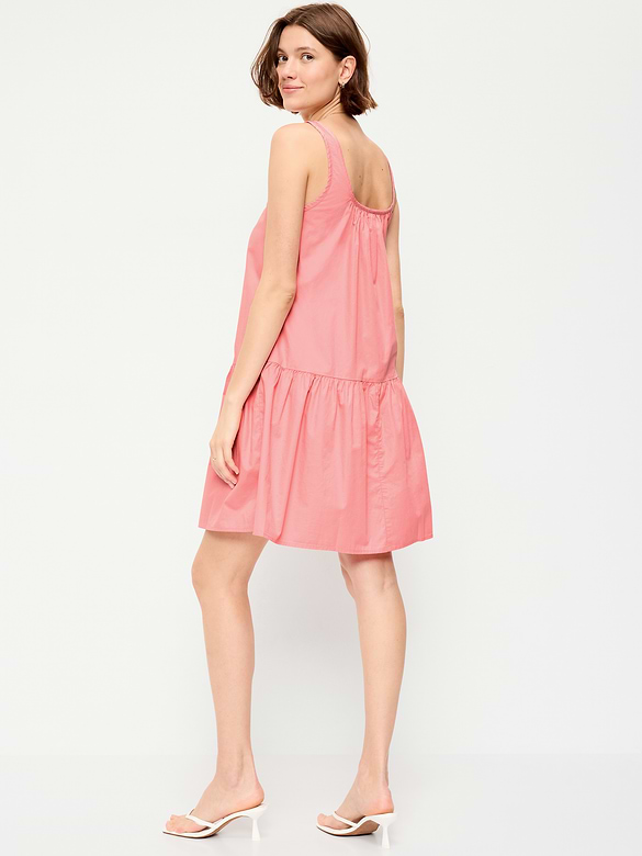 Sleeveless Drop-Waist Swing Mini Dress