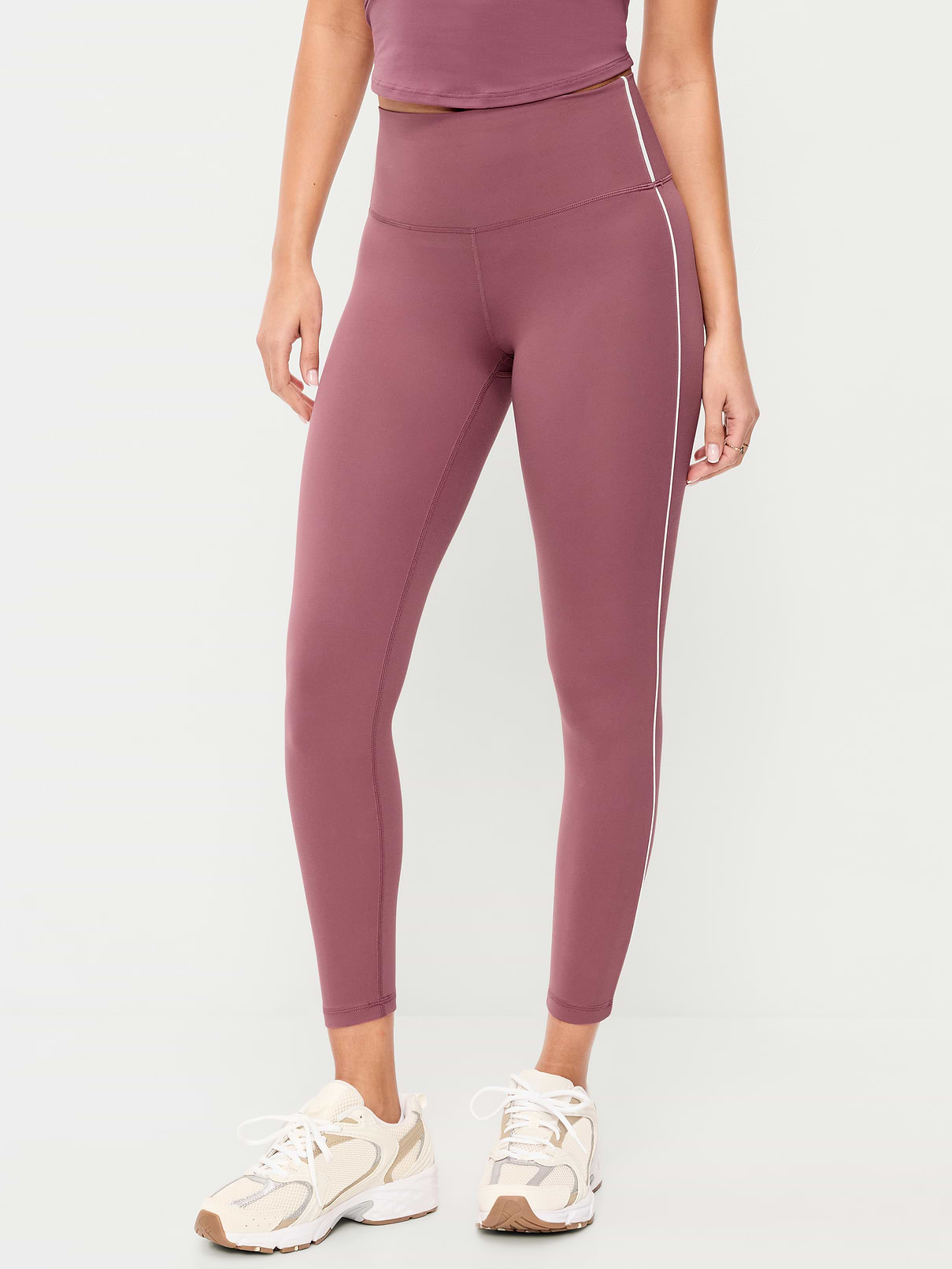 High-Waisted StudioSmooth 7/8 Side-Striped Leggings