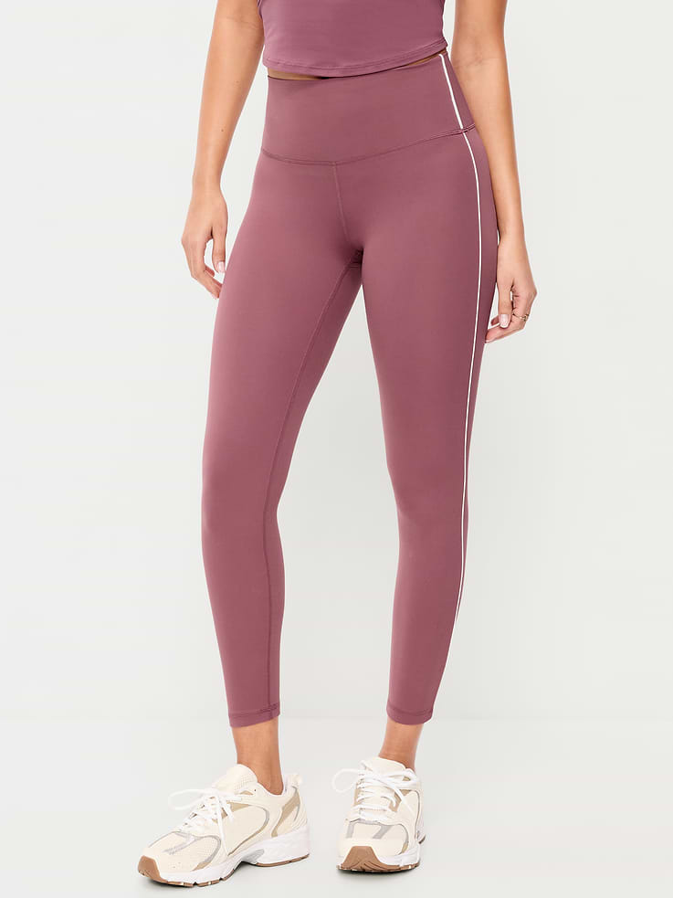 Image number 1 showing, High-Waisted StudioSmooth 7/8 Side-Striped Leggings