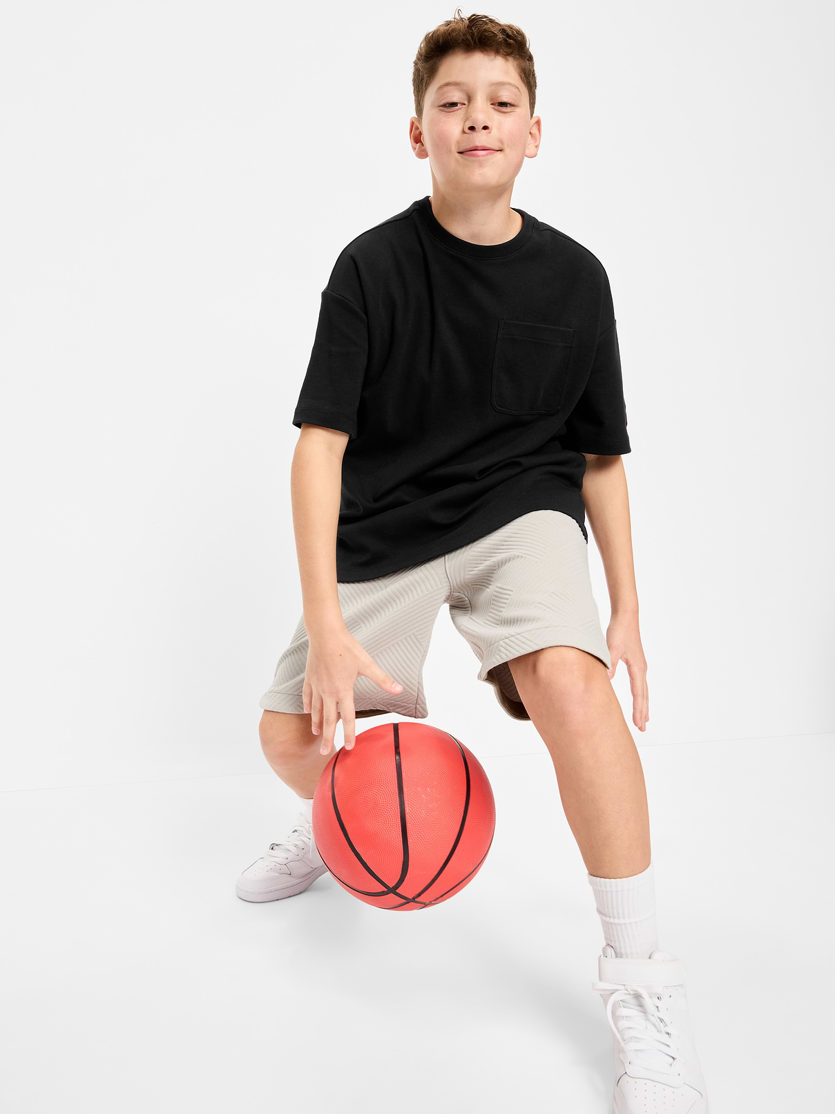Image number 1 showing, Dynamic Fleece Textured Basketball Shorts for Boys