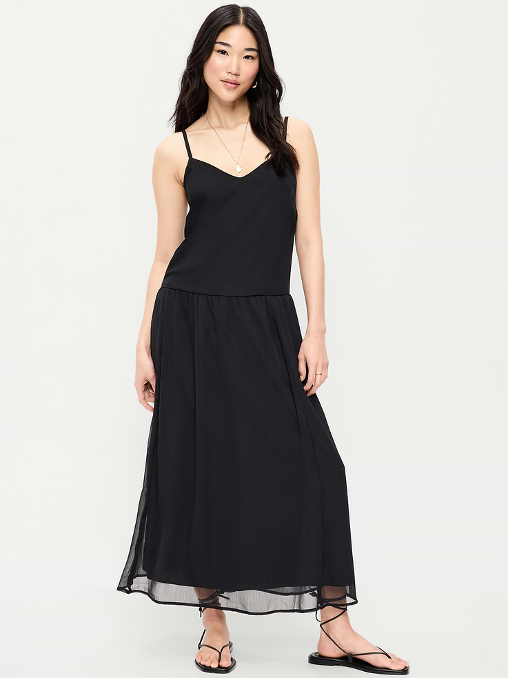 Image number 1 showing, Chiffon Drop-Waist Maxi Dress