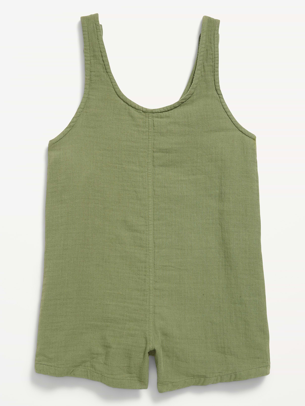 Image number 2 showing, Sleeveless Tie-Strap Double-Weave Romper for Girls