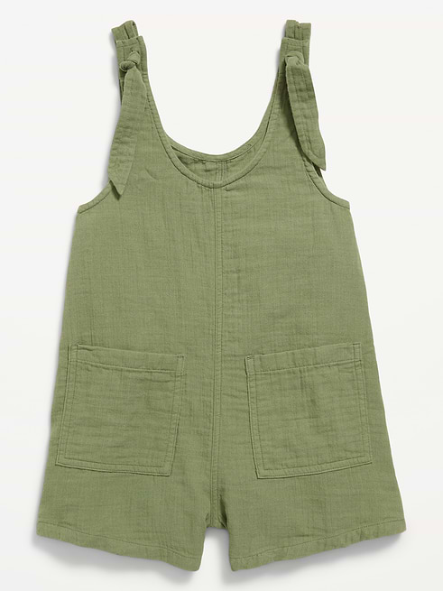 Sleeveless Sleeveless Tie-Strap Double-Weave Romper for Girls on clearance at Old Navy — 48% off