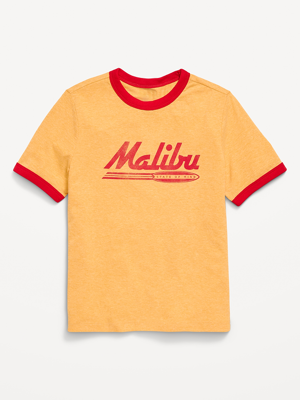 Softest Short-Sleeve Ringer Graphic T-Shirt for Boys