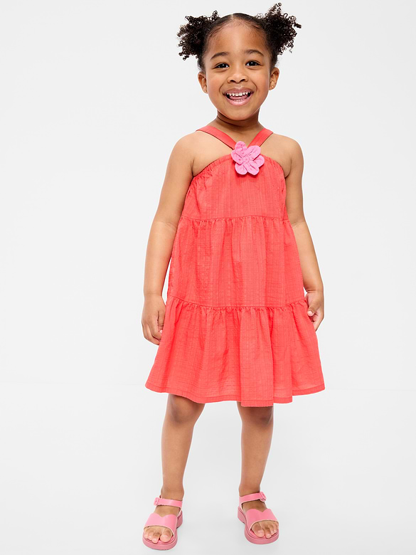 Robe étagée sans manches pour toute-petite