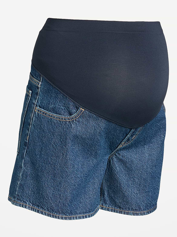 Maternity Full-Panel Baggy Short -- 5-inch inseam