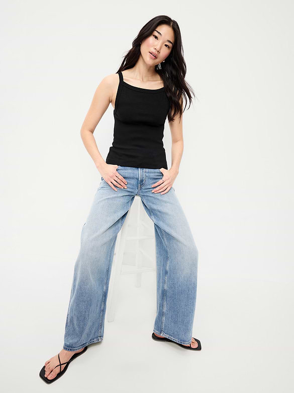 Snug Apron-Neck Tank Top