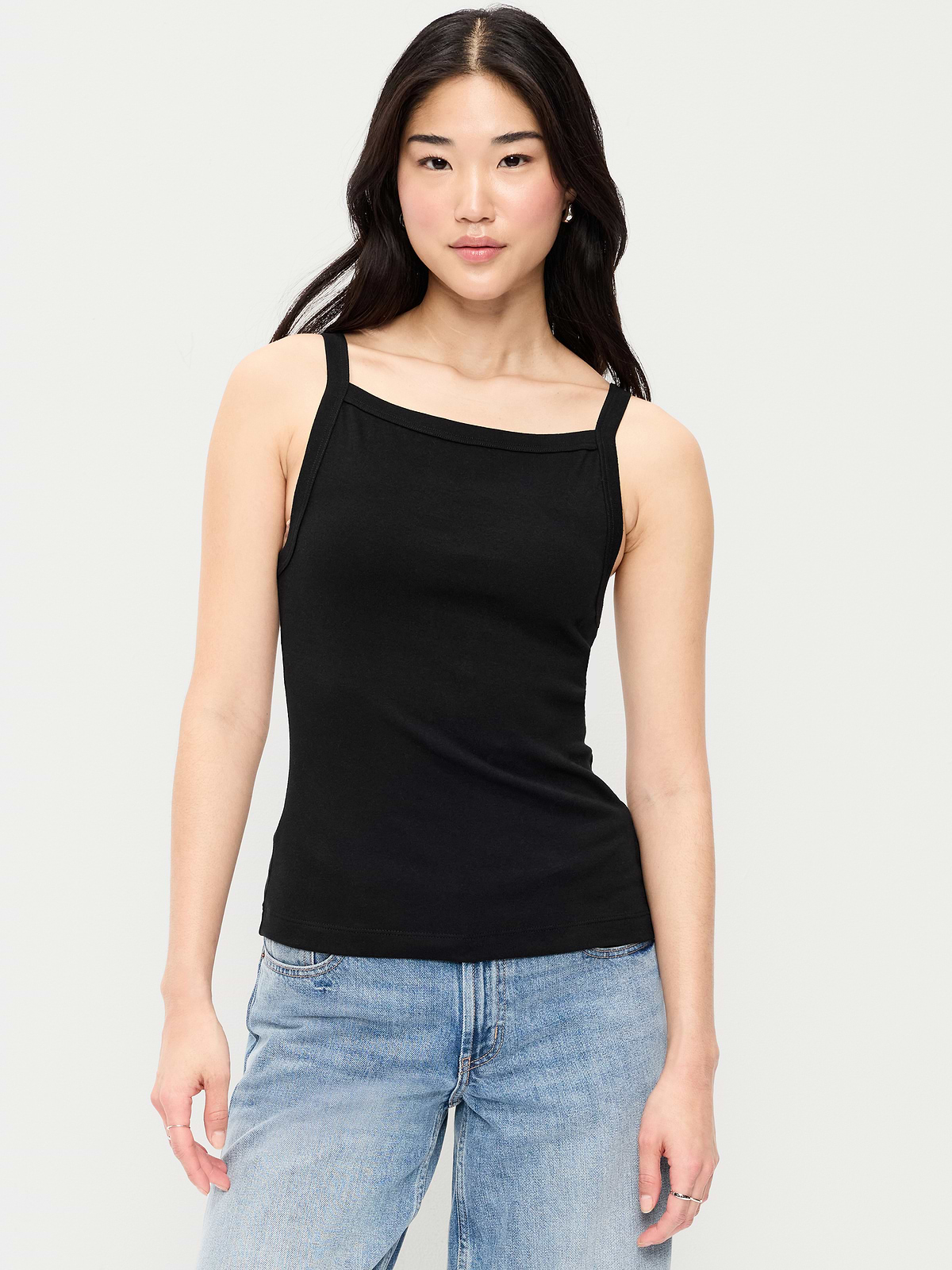 Snug Apron-Neck Tank Top