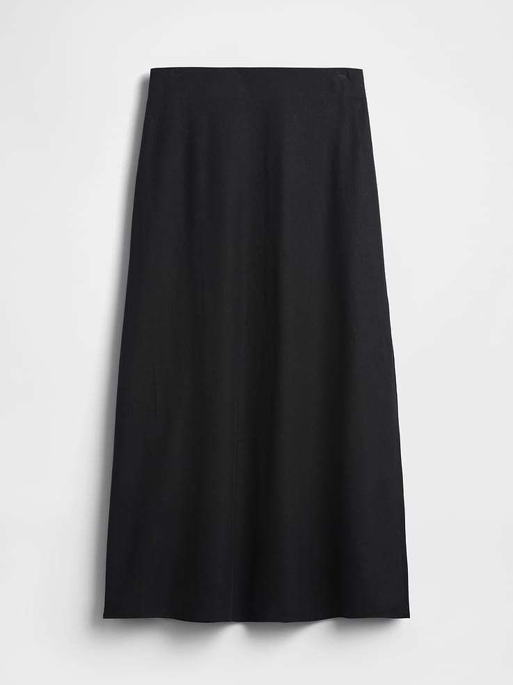 Image number 5 showing, Linen-Blend Maxi Slip Skirt